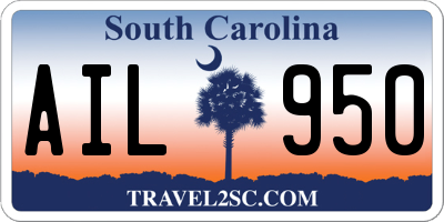 SC license plate AIL950