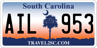 SC license plate AIL953