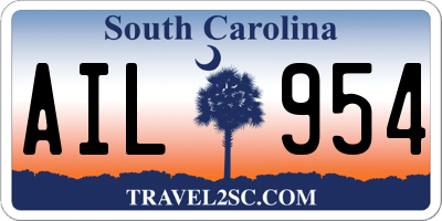 SC license plate AIL954