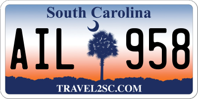 SC license plate AIL958