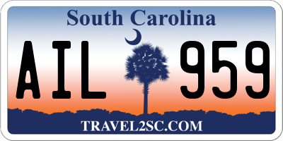 SC license plate AIL959
