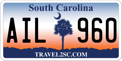SC license plate AIL960