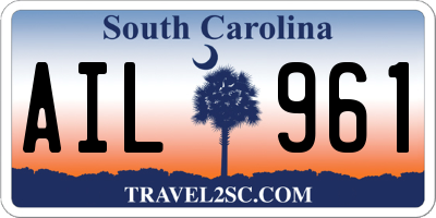 SC license plate AIL961