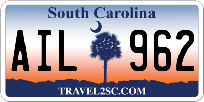 SC license plate AIL962