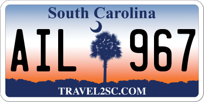 SC license plate AIL967