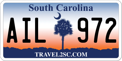 SC license plate AIL972