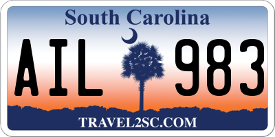 SC license plate AIL983
