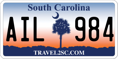 SC license plate AIL984
