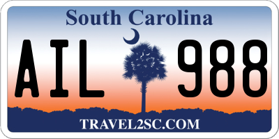 SC license plate AIL988