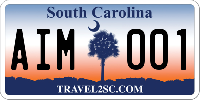 SC license plate AIM001