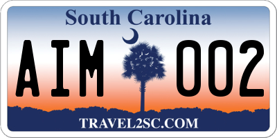 SC license plate AIM002