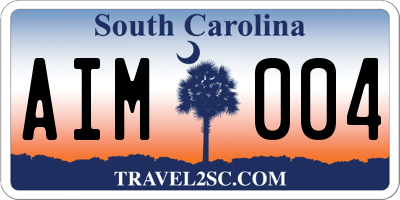 SC license plate AIM004