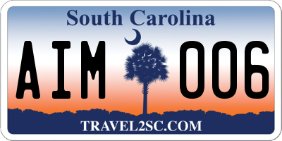 SC license plate AIM006