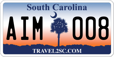 SC license plate AIM008