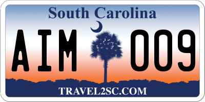 SC license plate AIM009