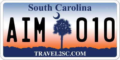 SC license plate AIM010
