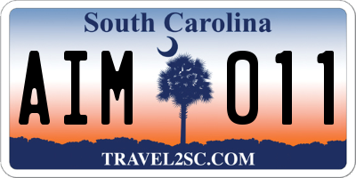 SC license plate AIM011