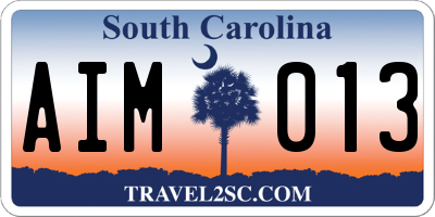 SC license plate AIM013