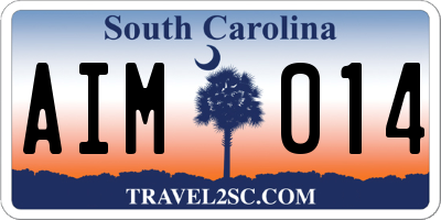 SC license plate AIM014