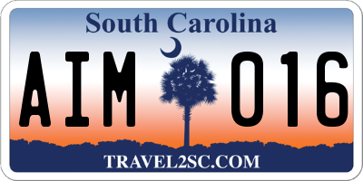 SC license plate AIM016