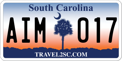 SC license plate AIM017