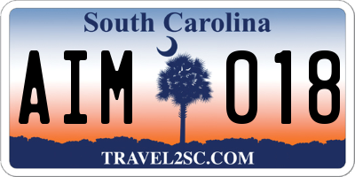 SC license plate AIM018