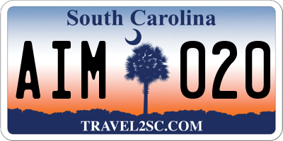 SC license plate AIM020