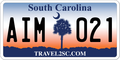 SC license plate AIM021
