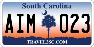 SC license plate AIM023