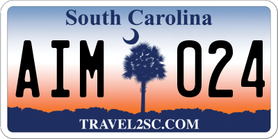 SC license plate AIM024