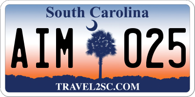 SC license plate AIM025