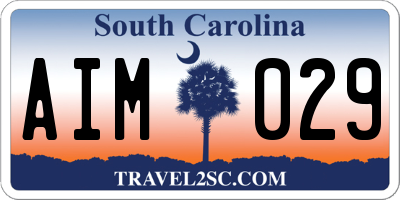 SC license plate AIM029