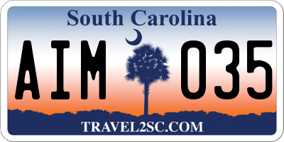 SC license plate AIM035