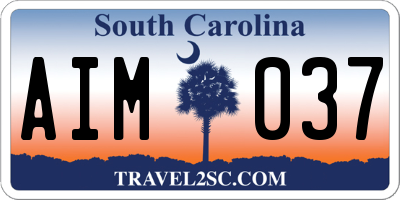 SC license plate AIM037