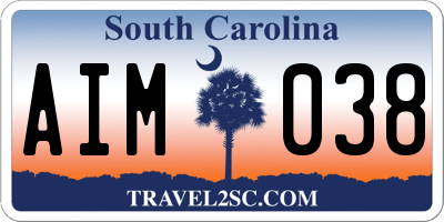 SC license plate AIM038