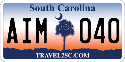 SC license plate AIM040