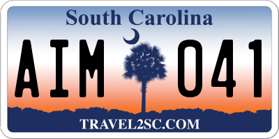 SC license plate AIM041
