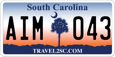 SC license plate AIM043