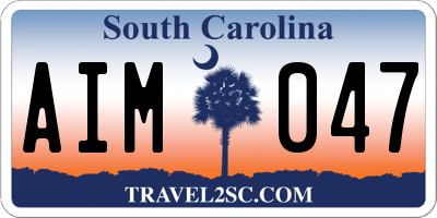 SC license plate AIM047