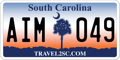 SC license plate AIM049
