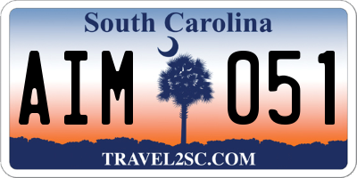 SC license plate AIM051