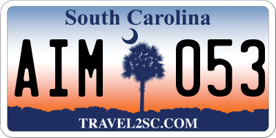 SC license plate AIM053