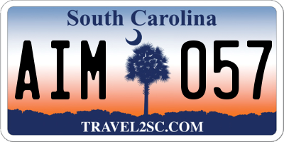 SC license plate AIM057