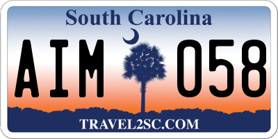 SC license plate AIM058