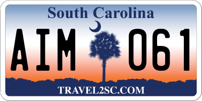 SC license plate AIM061
