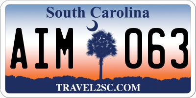 SC license plate AIM063