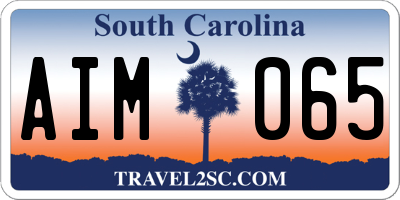 SC license plate AIM065