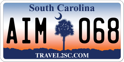SC license plate AIM068