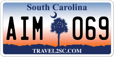SC license plate AIM069