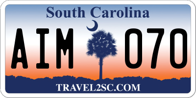 SC license plate AIM070